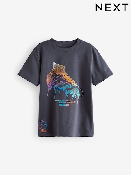 Grey Football Boot 100% Cotton Short Sleeve Graphic T-Shirt (3-16yrs) (681948) | €4 - €7