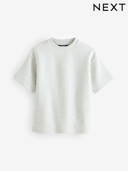 Grey Oversized Fit Short Sleeve Textured T-Shirt (3-16yrs) (682128) | 28 QAR - 37 QAR