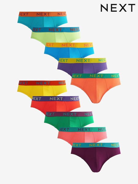 حزام خصر بلون زاهي متباين - حزمة من 10 - Bright Waistband Briefs 8 Pack (682166) | ‏100 د.إ.‏