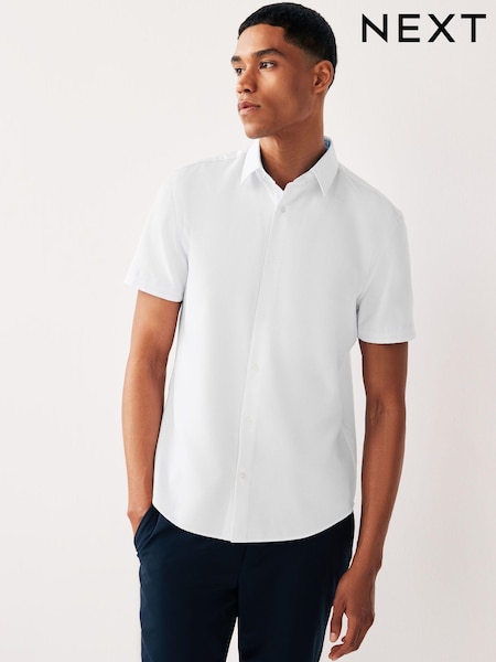 Белый - Trimmed Formal Short Sleeve Shirt (682282) | €5