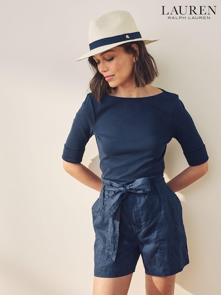 Lauren Ralph Lauren Davian Belted Linen Shorts (682496) | €83