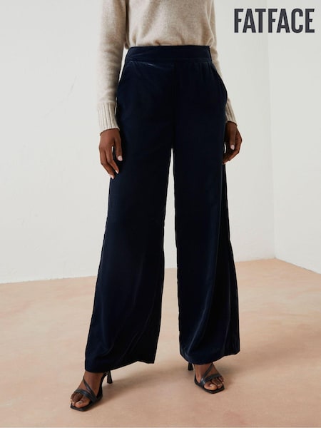 FatFace Blue Wide Leg Velvet Trousers (682628) | €43.50