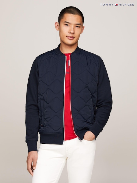 Tommy Hilfiger Blue Mix Media Bomber Jacket (682778) | €114