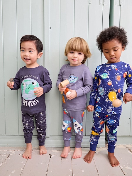 Mornariška/siva prostor - Snuggle 100% Cotton Pyjamas 3 Pack (9mths-8yrs) (682829) | € 25 - € 31
