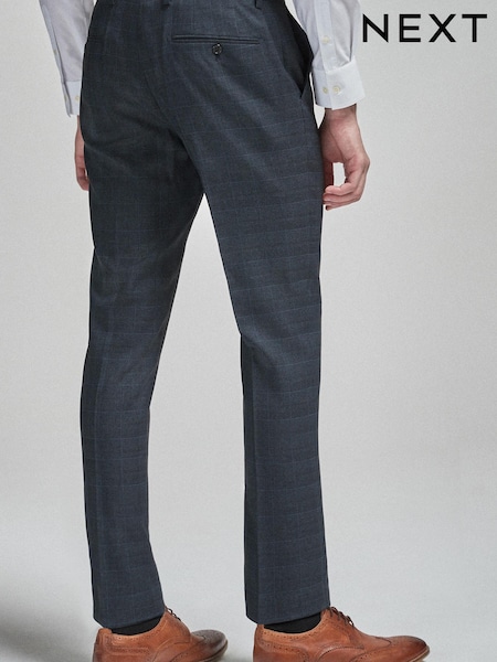 Carreaux bleu marine - mince - Pantalon élégant à carreaux (682855) | € 3