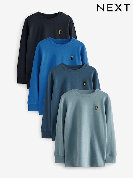 Azul - Long Sleeve Cosy T-Shirts 4 Pack (3-16yrs) (683048) | 28 € - 36 €