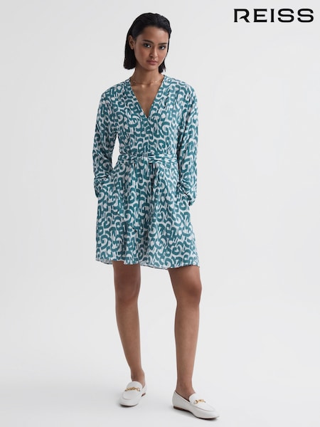 Reiss Briella Belted V-Neck Long Sleeve Dress (683467) | 1,634 LEI