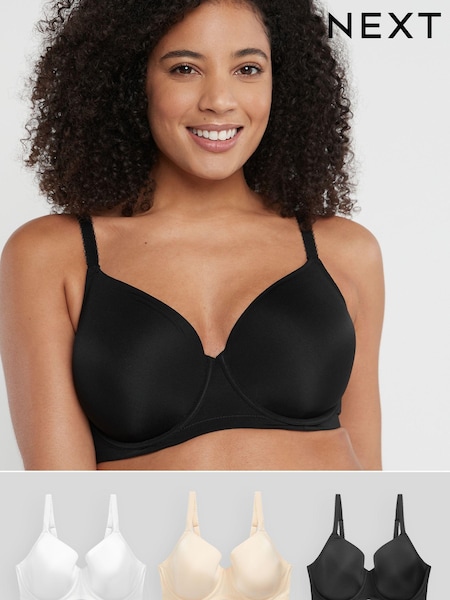 Черный/белый/телесный - Smoothing T-Shirt Bras 3 Pack (683495) | €9