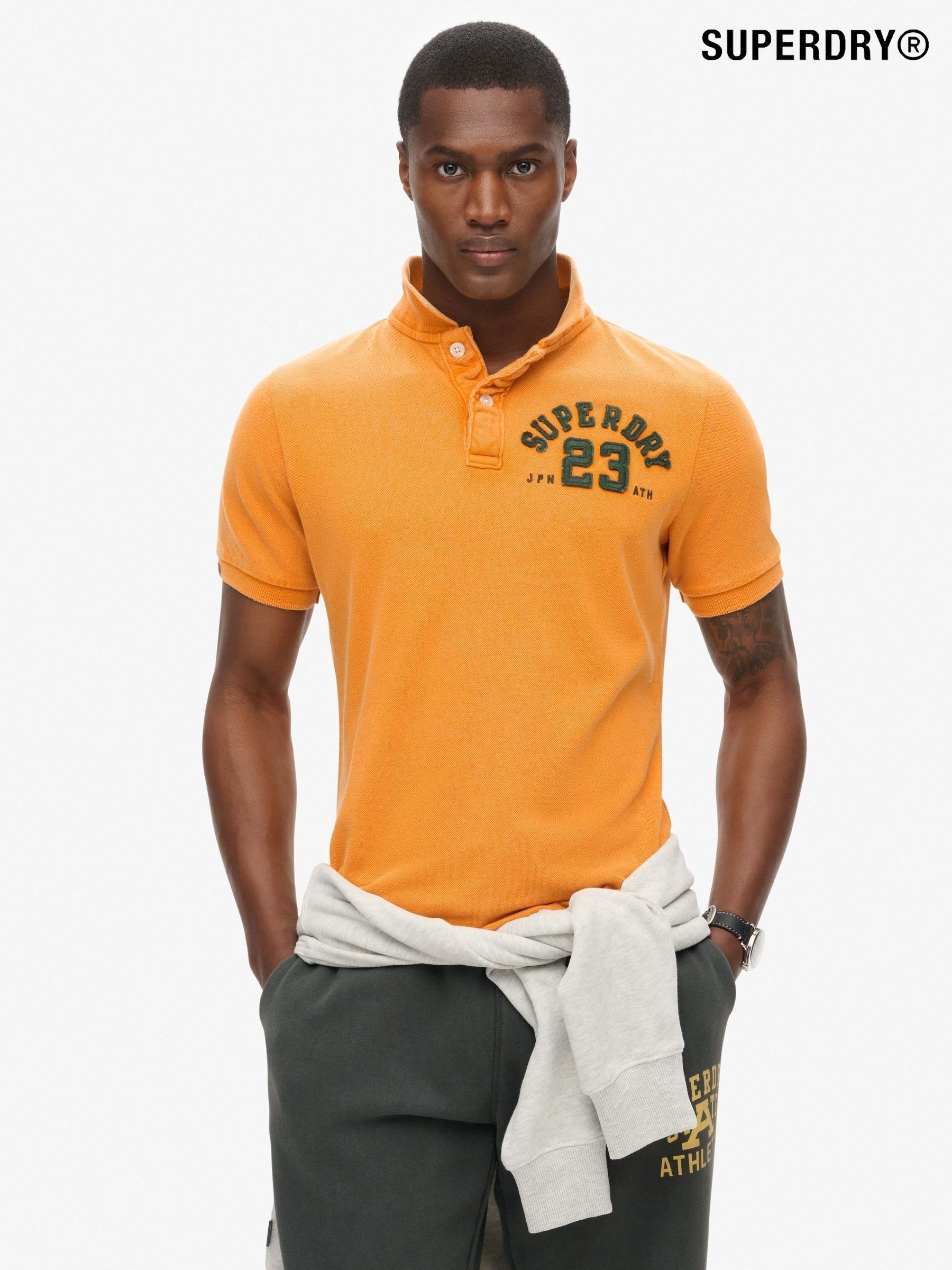 Superdry polo orange top