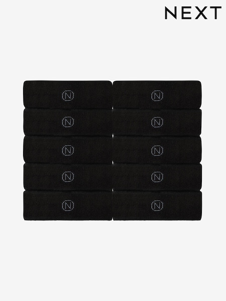 Black 10 Pack Cushioned Sole Comfort Socks (683549) | R$ 270