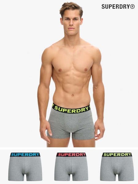Noos Grey Marl - Zestaw 3 par bokserek Superdry (683578) | 190 zł