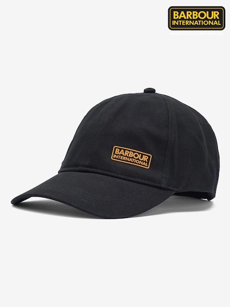 Barbour® International Norton Drill Logo Sports 100% Cotton Black Cap (683836) | ‏126‏₪