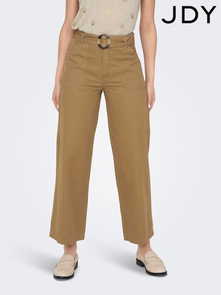 JDY Brown Wide Leg Cargo Trousers With Tortoise Belt (684070) | €32