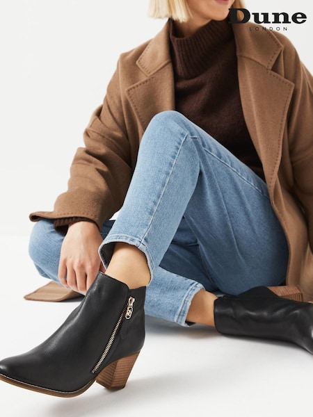Dune London Black Zip-Up Paicey Ankle Boots (684222) | €75