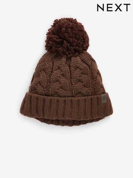 Čokoladno rjava - Knitted Cable Pom Hat (1-16yrs) (684253) | € 4 - € 8