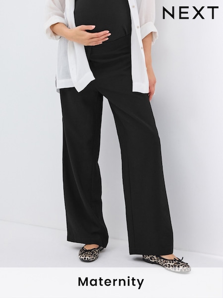 Black Maternity Wide Leg Trousers (684323) | 171 QAR