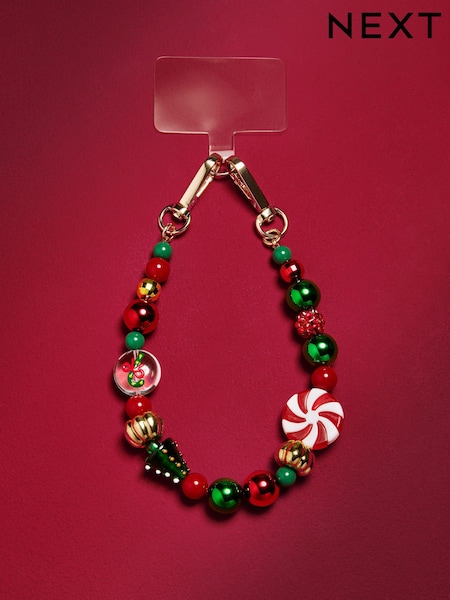 Rot - Christmas Beaded Phone Wristlet