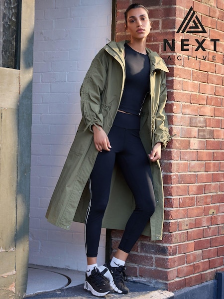 Khaki Green Longline Shower Resistant Raincoat (685480) | €46