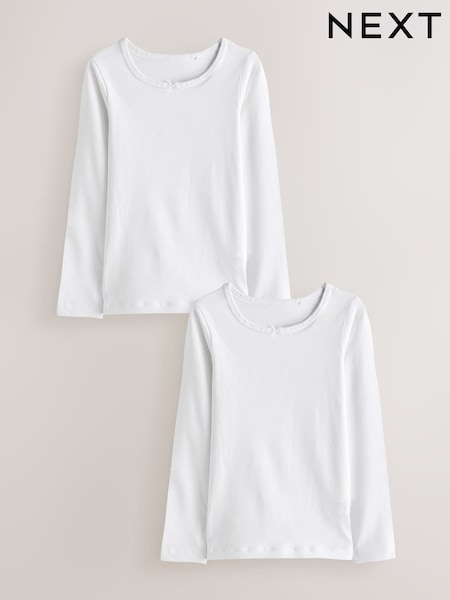 White Long Sleeve Vests 2 Pack (1.5-12yrs) (686030) | €5.50 - €6.50