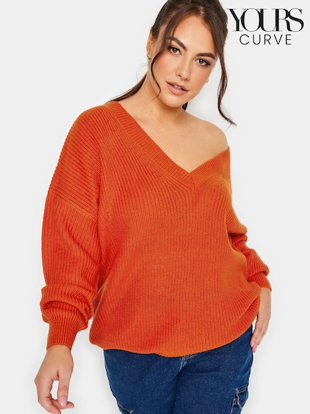 Yours Curve Double V-Neck Jumper (686199) | 91 LEI