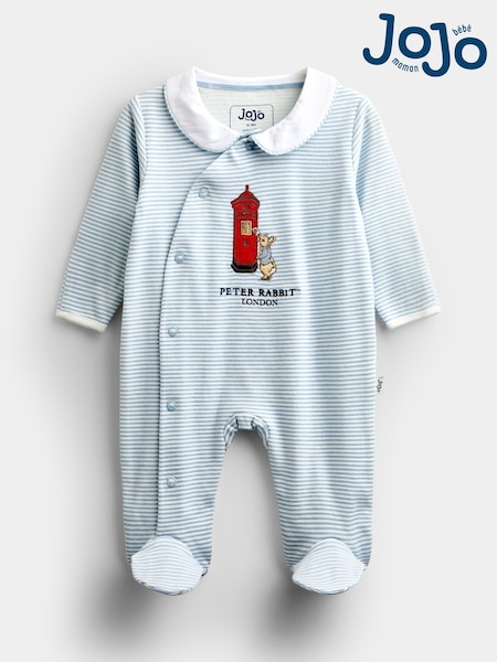 Blue Peter Rabbit London - Jojo Maman Bébé Striped Footed Sleepsuit
