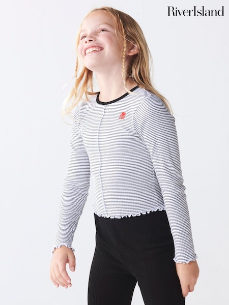 siva - River Island Girls 100% Cotton Rib Lettuce Hem Top (686638) | € 8 - € 10