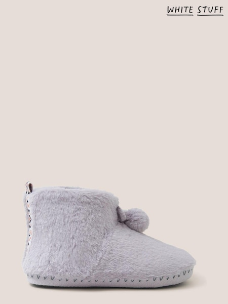 White Stuff Grey Faux Fur Bootie Slippers (687083) | €9