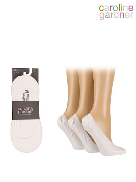 Caroline Gardner White Low Cut No Show Socks 3 Pack (687304) | €17.50