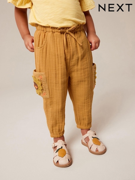 Ochre Yellow Crochet Pocket Trousers (3mths-7yrs) (687403) | AED46 - AED53