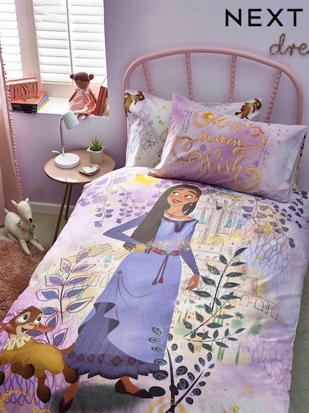 Disney Wish Purple Reversible 100% Cotton Duvet Cover and Pillowcase Set (688205) | €13 - €20