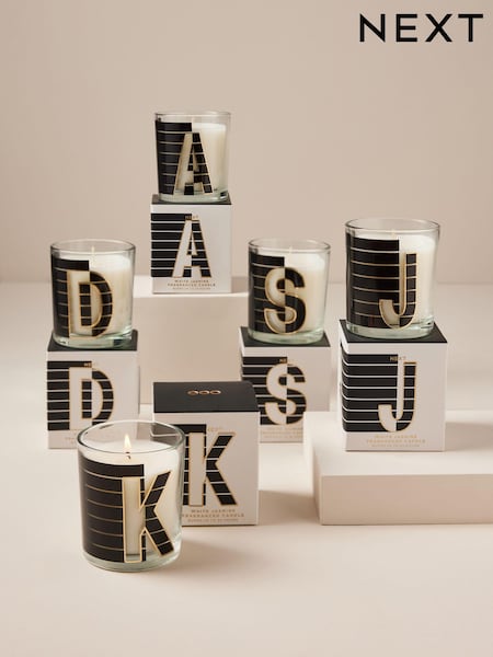 Monochrome Boxed Alphabet White Jasmine Scented Candle (688440) | €7.50