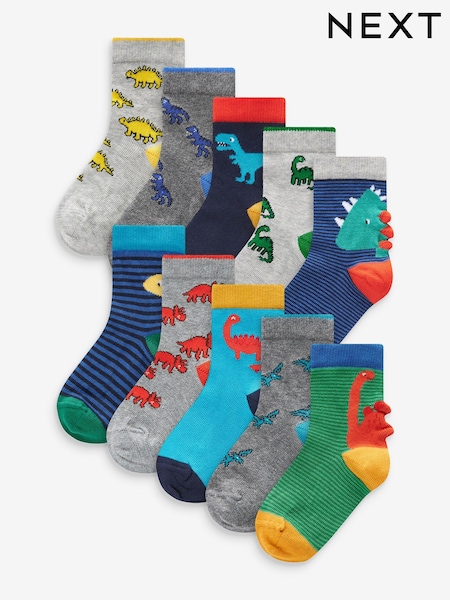Leuchtendes Dinosauriermotiv - 10 Pack Cotton Rich Socks (688483) | 17 € - 20 €