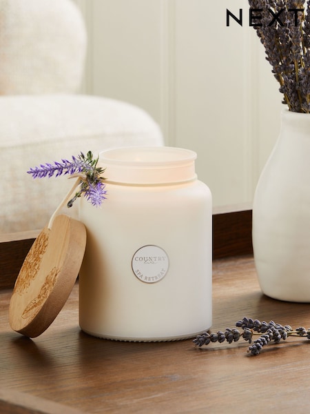 White Country Luxe Spa Retreat Lavender and Geranium Jar Scented Candle (688600) | €21