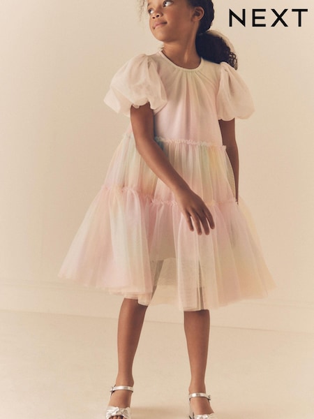 Mesh Puff Sleeve Party Dress (3-16yrs) (688697) | ‏125 ر.س.‏ - ‏150 ر.س.‏
