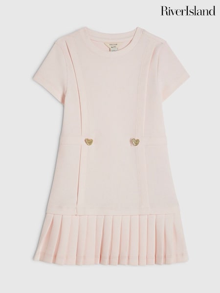 Pink - River Island Ponte Pleated Dress