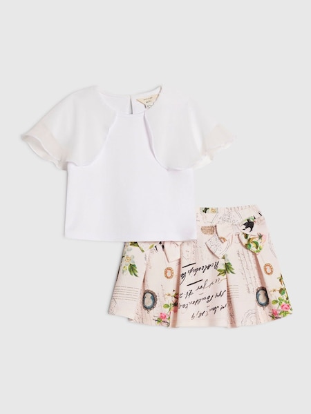 Pink - River Island Poetcore Top & Skirt Set
