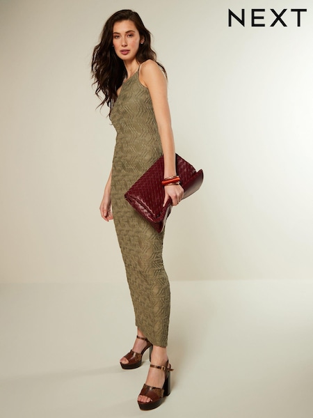 Зеленый хаки - Jersey Textured Cami Summer Midi Dress (689487) | €10