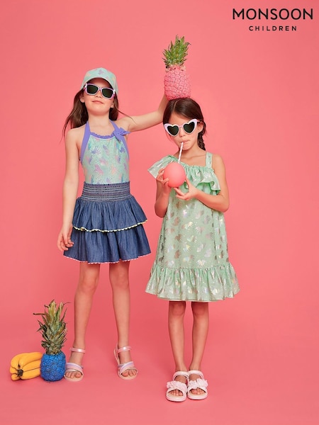 Monsoon Unicorn Print Frill Dress (689524) | €13 - €13.50