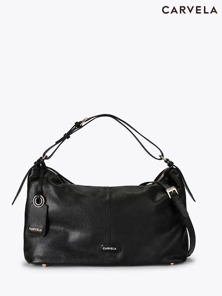 črna - Carvela Bianco Leather Slouch Shoulder Bag