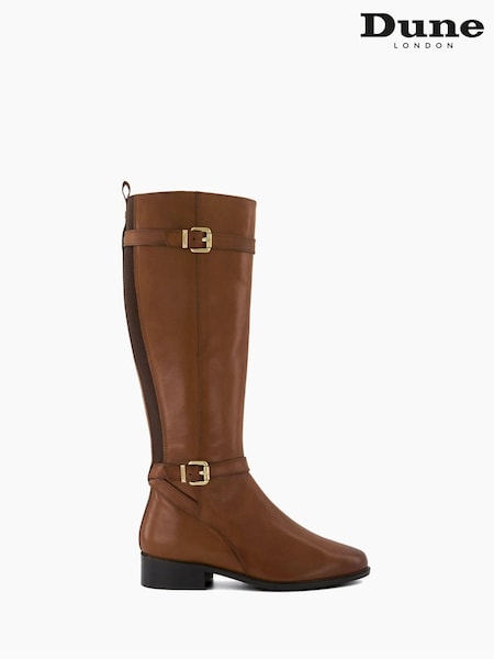 Natural - Dune London Tepi Marcă Trim Knee High Cizme (689833) | 519 LEI