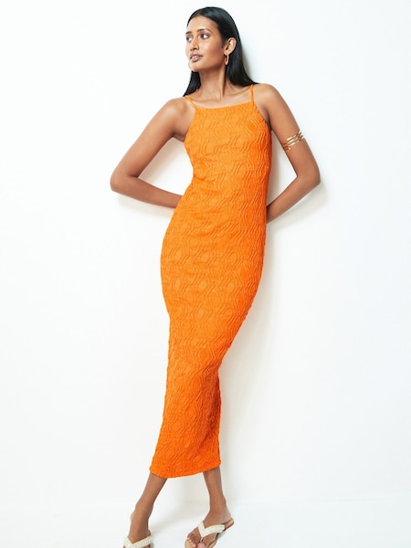 Оранжевый - Jersey Textured Cami Summer Midi Dress (689970) | €10