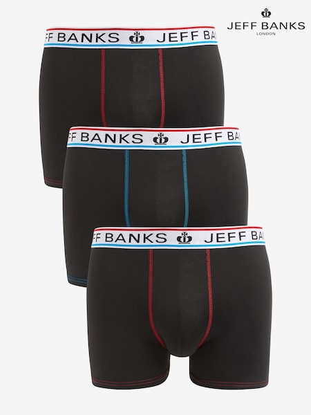 Jeff Banks Black Lightweight Super Smooth Sports Boxers 3 Pack (689999) | €18