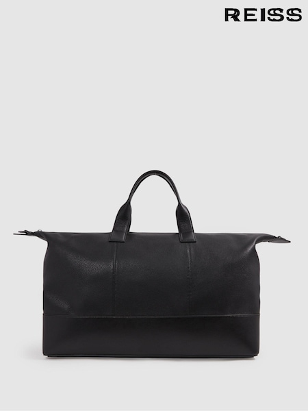 Reiss Black Carter Leather Holdall (690231) | AED1,786