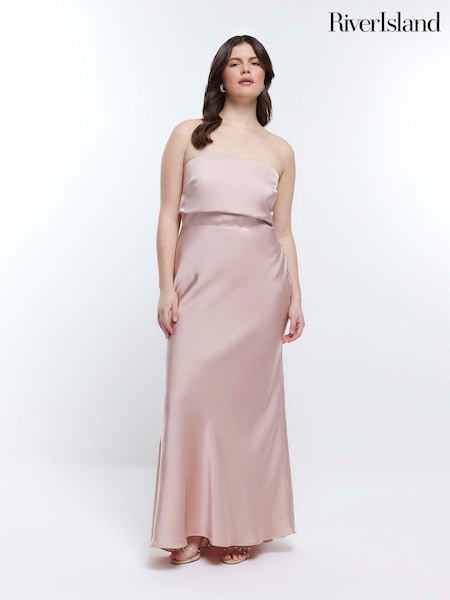 River Island Pink Bandeau Bridesmaid Dress (690729) | €26