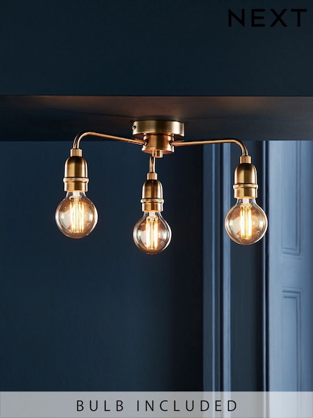 Brass Brooklyn Flush Ceiling Light (691012) | €66