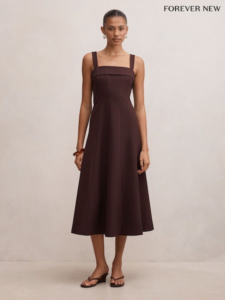 Purple - Forever New Harriet Low Back Bow Midi Dress