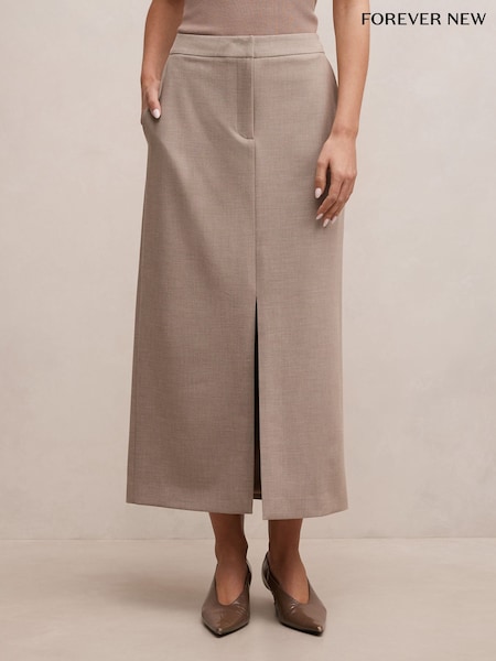 Natural - Forever New Maya Column Skirt