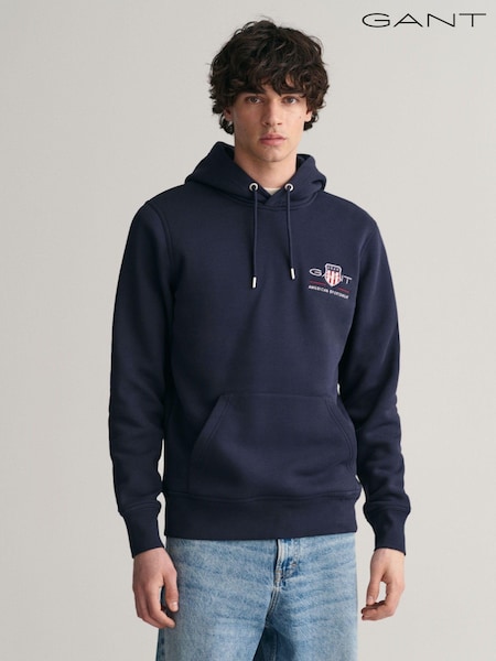 Abendblau - Gant Archive Shield Kapuzensweatshirt mit Logo (691703) | 92 €