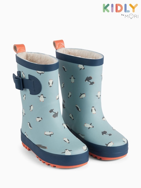 Blue - Kidly By Mori Long Wellies