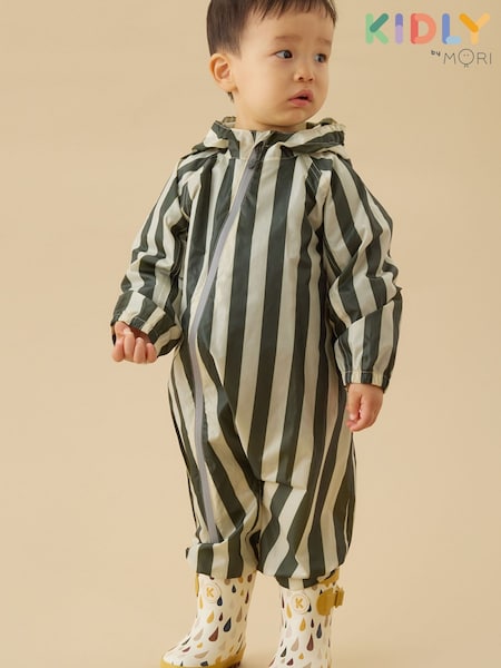 Grün - Kidly By Mori Packaway Puddlesuit